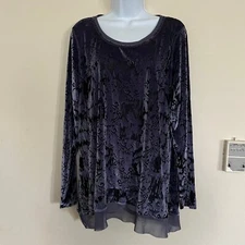 Simply Vera Vera Wang Whimsigoth Fairy Burnout Velvet Grunge Top Size XL