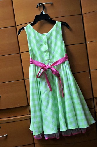 JONA MICHELLE TUTU VESTIDO DE FIESTA PARA NIÑA TALLA 8 SIN MANGAS VERDE CLARO DECORACIÓN ROSA - Imagen 9 de 11