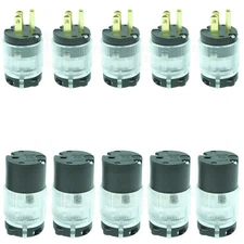 Lighted Male Female Extension Cord Replacement Ends 15 Amp Power Plug Repair LIT