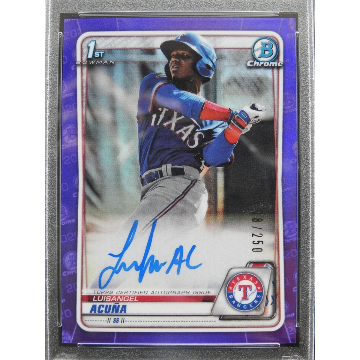 2020 LuisAngel Acuna Bowman Chrome Auto Purple Refractor #CPALA 