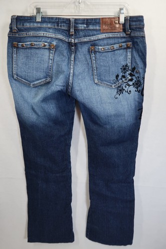 Vintage Apple Bottom Jeans Size 13/14 Embroidered Low Rise Denim Hip Hop Y2K - Picture 8 of 11