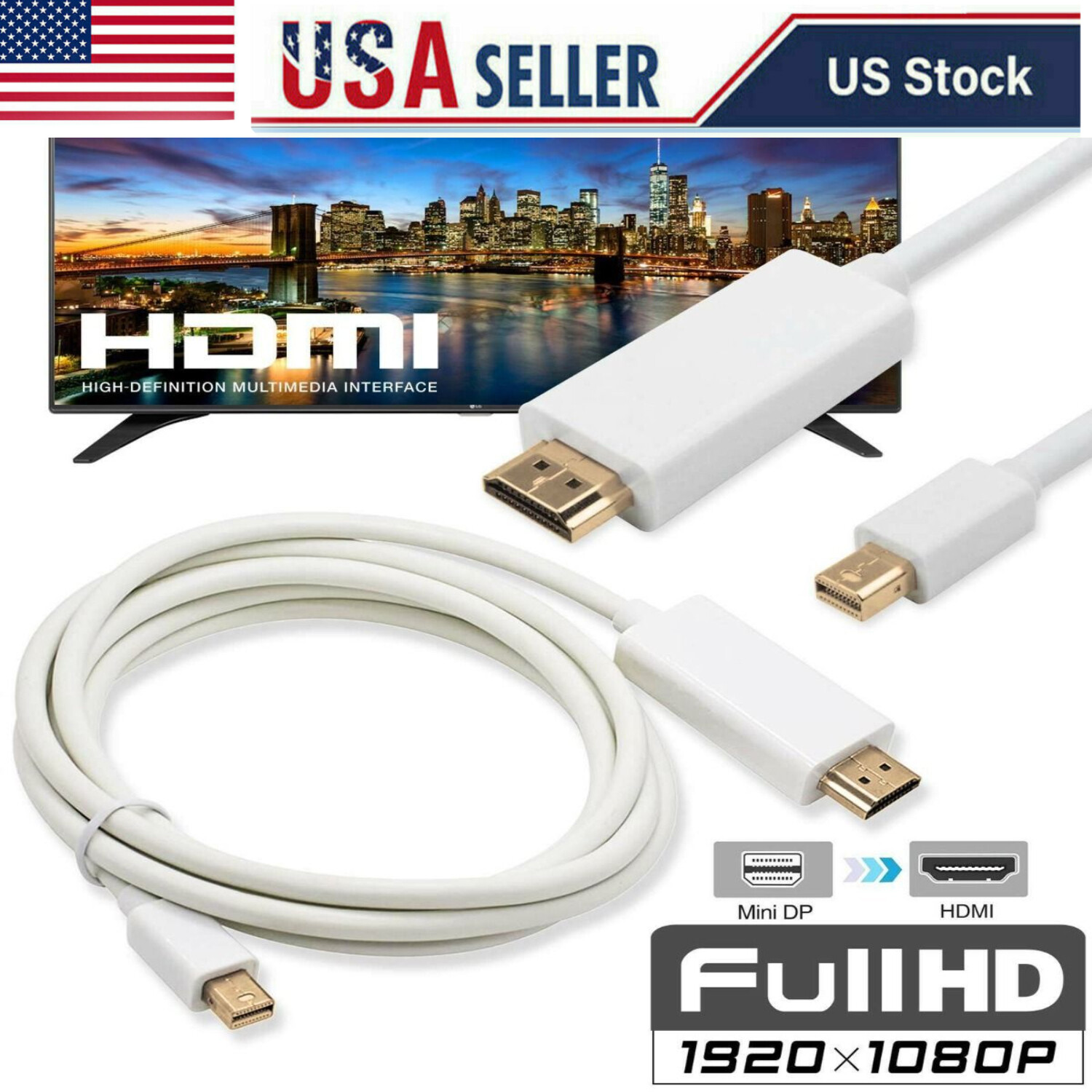Mini Display Port to HDMI Cable 3D Audio/Video For MacBook Monitor, Projector | eBay Mini Display Port to HDMI Cable 3D Audio/Video For MacBook Monitor, Projector | eBay