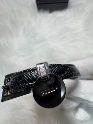 ブレスレット PRADA SAFFIANO LEATHER BRACELET WITH LOGO CHARM Black Saffiano leather bracelet | PRADA