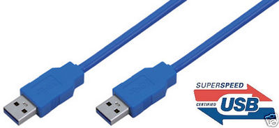 USB 3.0 Kabel | AM/AM | 3 m | blau | neu | Drucker, Scanner, Monitor, PC etc.