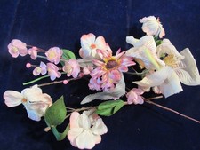 Vtg Millinery Flower Collection Lot Pink White 1-4" w/Velvet H5733