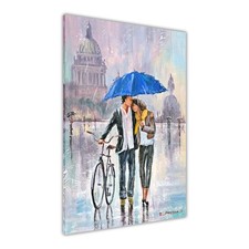 Regenschirm Fahrrad Leinwand Wandbild Bild Druck