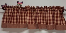 PARK DESIGNS-Saffron-Two Fabric Valance-100% Cotton-4 Available-Reversible