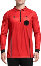 FitsT4 Sports Men's Pro Soccer Referee Jersey Long Sleeve Ref Shirt