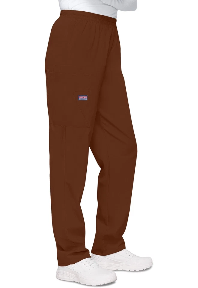 Pantalón Médico Cherokee Workwear Pull On Cargo 4200 Chocolate Cintura Elástica Pantalones Foto 3 de 4