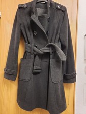 Schicker grauer Wollmantel Gr. 40