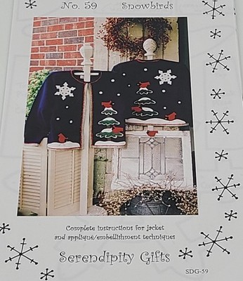 Serendipity Gifts Snowbirds Jacket Pattern SDG-59 Cardinal Winter Applique NOS