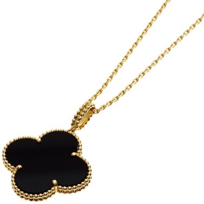 Van Cleef & Arpels Magic Alhambra Onyx Halskette K18 Gelbgold Damen [gebraucht]