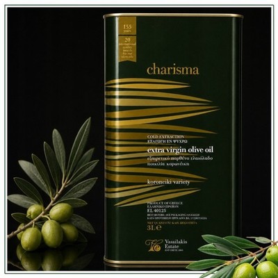 Olivenöl 3L Charisma , Extra Virgin, olivenöl griechenland, Olivenöle, Koroneiki