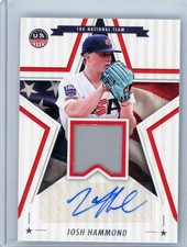 JOSH HAMMOND PATCH AUTO 2025 Panini USA Baseball Stars and Stripes 18U #SSM-JH