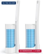 Disposable Toilet Brush 2 Pack- Toilet Brush and Holder Set, Toilet Bowl Brush,