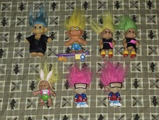 Vintage 90s Troll Dolls Lot of 7 Russ Ace Treasure See Pics