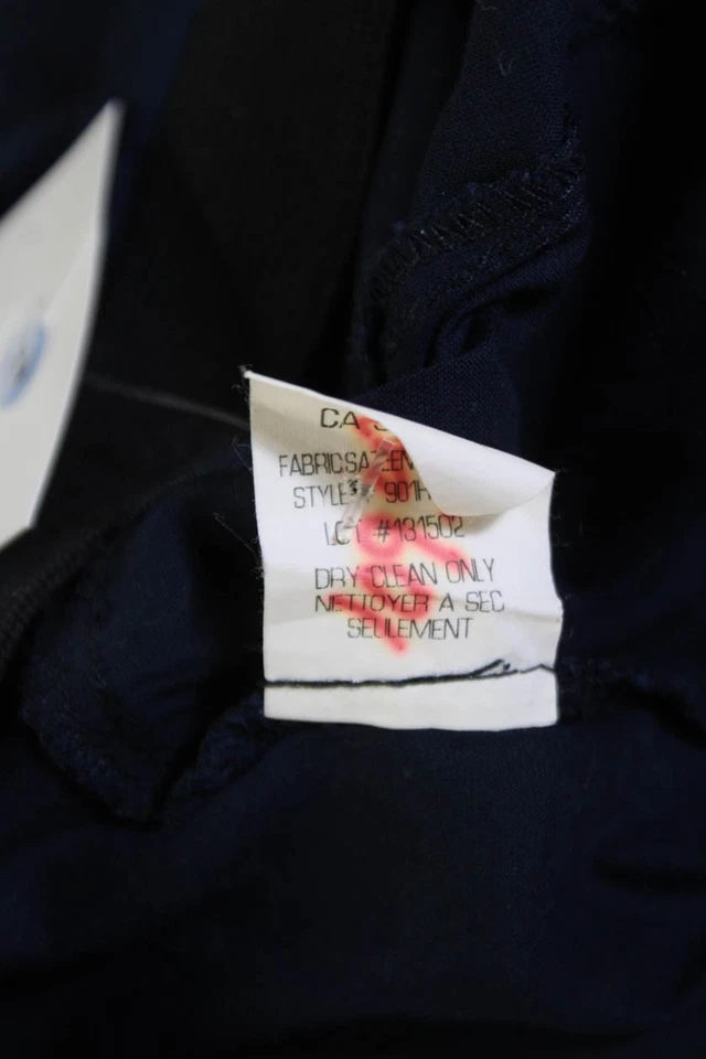 Helmut Lang Womens Pull On High Rise Skinny Leg Pants Navy Blue Cotton Size 8 - Image 4 of 4