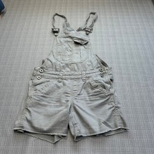 American Eagle Outfitters Shortalls size 6 Grey Raw Hem Overalls Grey Utility