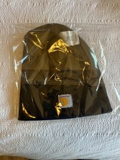 Carhartt Youth Black Knit Beanie Toboggon Hat Acrylic Solid Logo NEW