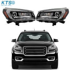 Driver&Passenger For GMC Acadia 2013-16 Projector Headlight Halogen W/LED Black