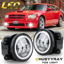 4inch Round Led Fog Light Front Bumper W Clear Lens For Dodge Magnum 2005-2008