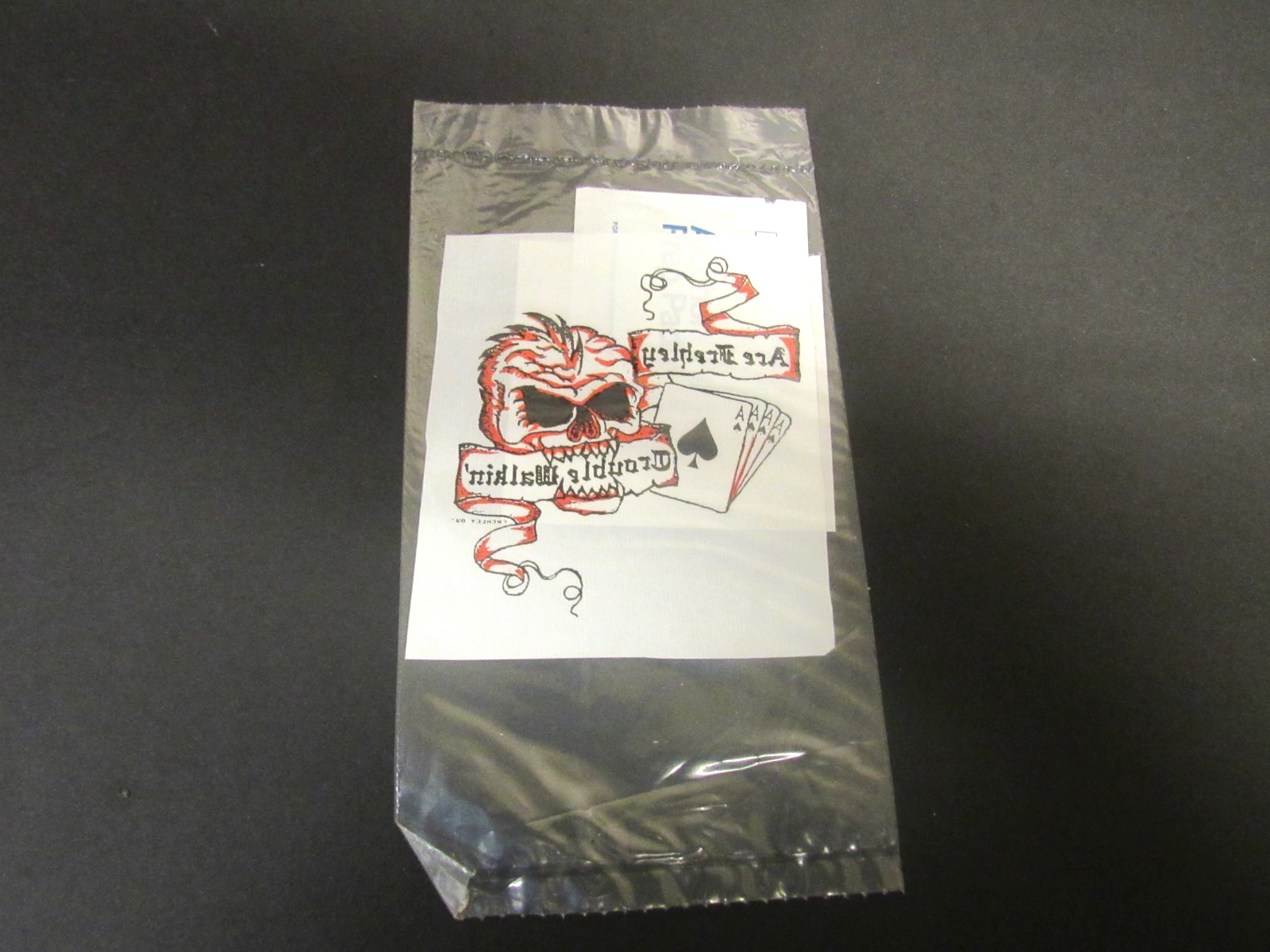 1989 KISS Ace Frehley Trouble Walkin Promo Release Tattoo Sealed