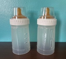 Vtg 4oz GERBER Baby Bottle Latex Nipples 2 DROP-IN STYLE With Caps NOS
