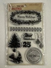 My Mind's Eye, LOST & FOUND CHRISTMAS, 8-piece Acrylic Stamps, NEW