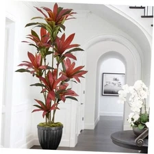 Artificial Dracaena Tree(84in) Tall Large Faux Silk Plants with 7ft Red