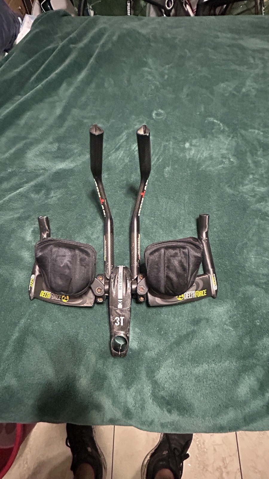 3T INTEGRA Carbon Aerobar Handlebar with Arm Pads for Time Trial/Triathlon Bike