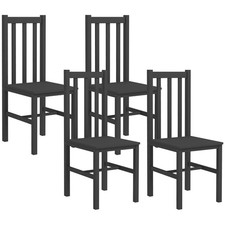 HOMCOM Farmhouse Armless Dining Chairs, Set of 4 with Slat Back, Black
