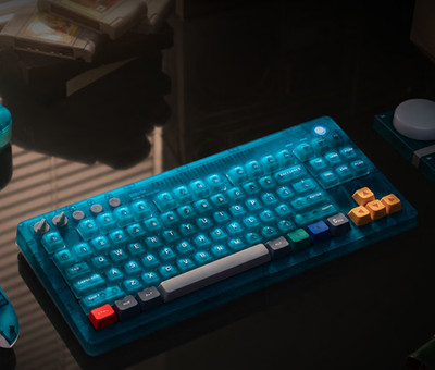 8BitDo Retro 87 Mechanical Keyboard Aqua Blue Transparent Bluetooth/2.4G/USB-C
