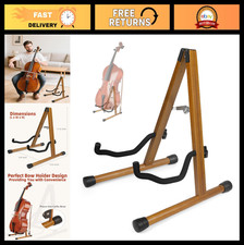 Cello Stand with Bow Holder - A-Frame Floor Rack, Padded Foam, Fits 1/2-4/4, Gui