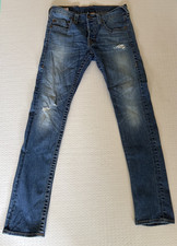 True Religion Skinny Jeans Men's Blue Distressed World Tour 32x30 USA Made