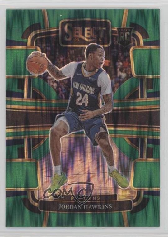 2023-24 Panini Select Concourse Green Shock Prizm Jordan Hawkins #72 Rookie RC