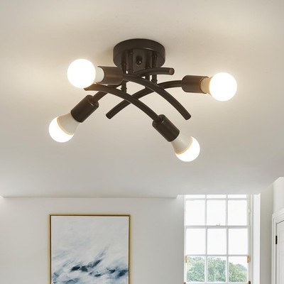 Semi Flush Mount Ceiling Light Fixture, Modern Sputnik Chandelier Light Fixtu...