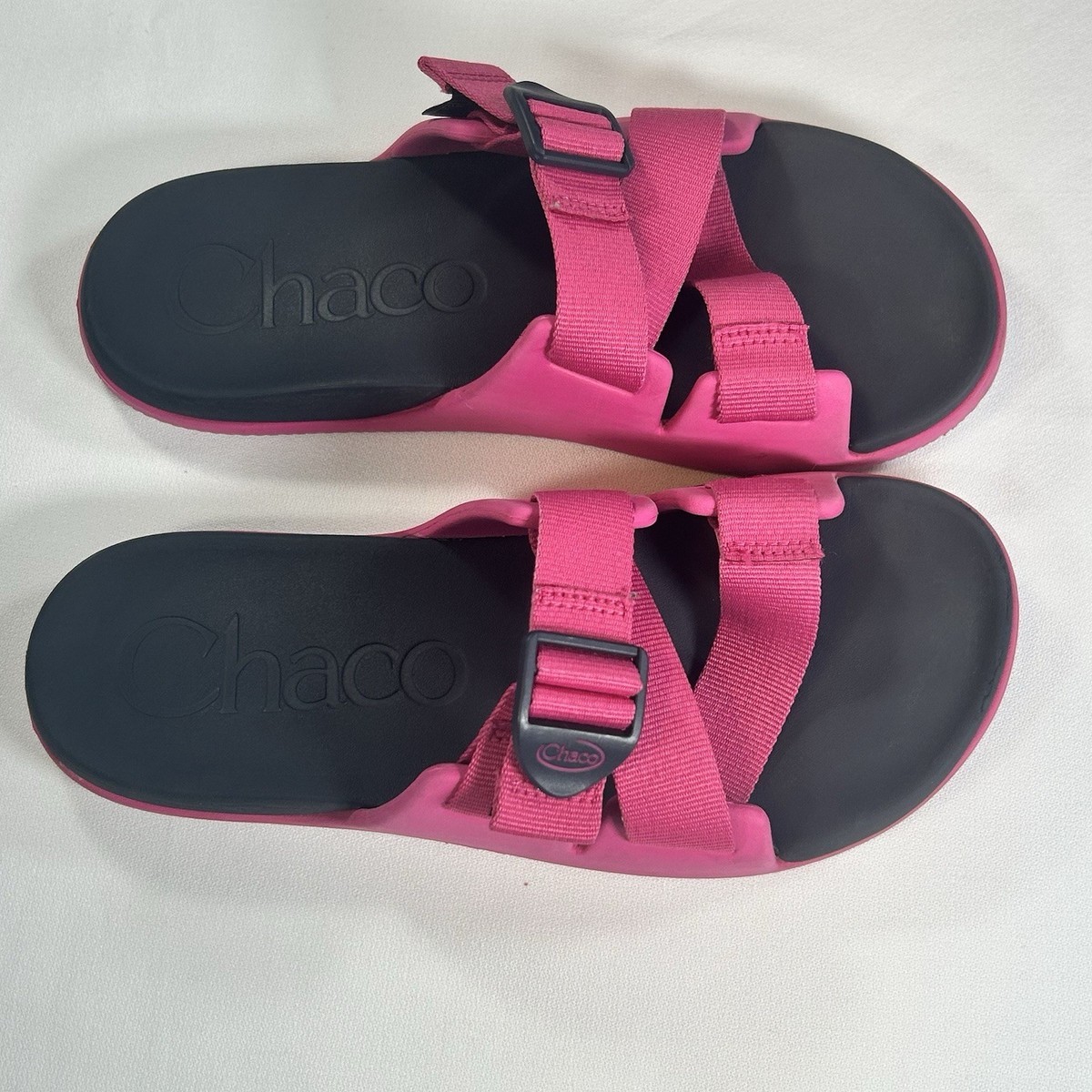 Chaco Chillos Slides Strappy Buckle Sandal Hot Pink Women’s Size 8 View 3