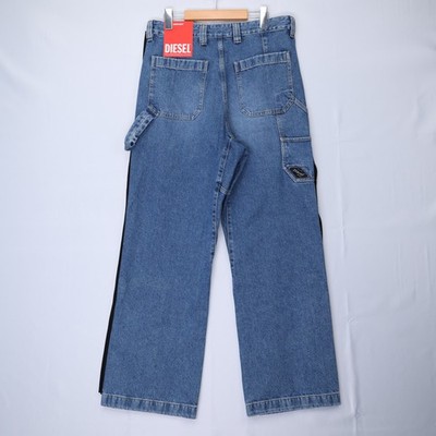 DIESELフード付き トラックDENIM Diesel Mens Jeans D-Livery Trousers Wide Leg Carpenter Low Rise