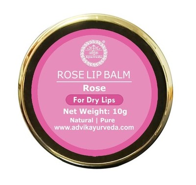 Advik Ayurveda Rose Lip Balm For Dry Lips 10gm