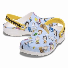 Crocs Baya Clogs Sandals PEANUTS Snoopy Charlie Brown Gang Mens Size 13 NEW