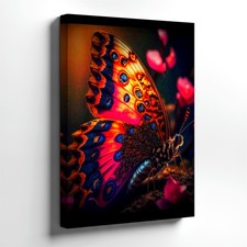 Wall Art Colorful Butterfly Canvas Print Floral Nature Decor Vibrant Wings Home