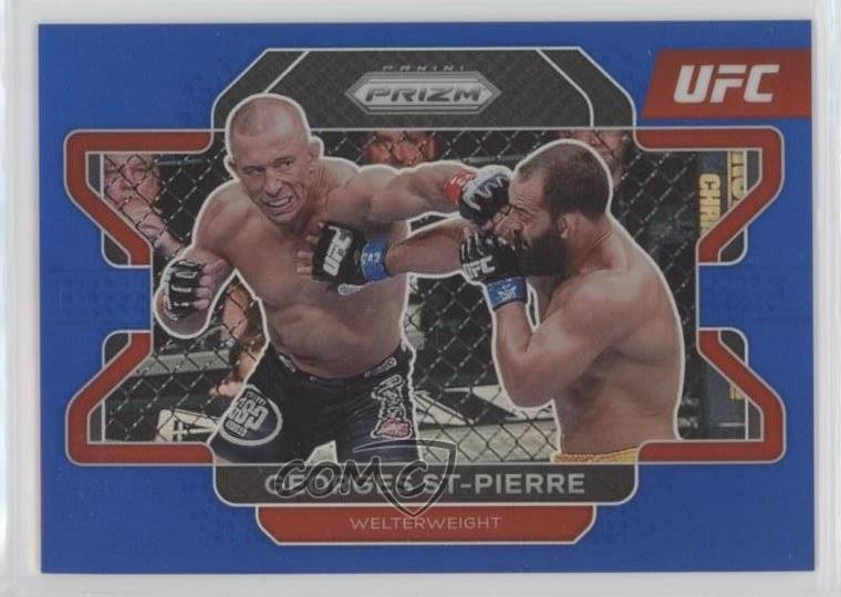 2022 Panini Prizm UFC Blue Prizm 167/199 Georges St-Pierre #61 0b5q