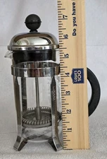 Original Bodum Chambord French Press Coffee Maker 8oz Metal & Black, Hardly Used