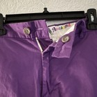 Awesome Men's Purple Solid Chino Shorts Cotton Embroidered Button Pockets Flat — photo 4
