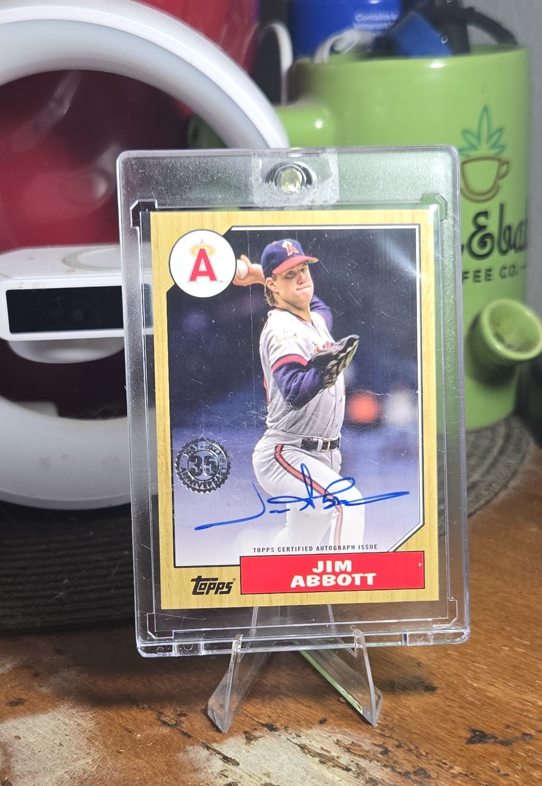 2022 Topps Series 1 - 1987 Topps Baseball Autographs Jim Abbott #87BA-JIA (AU)