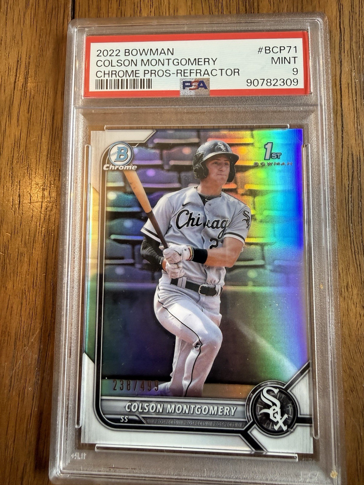 2022 Bowman Chrome Prospects Refractor Colson Montgomery BCP 71 /499 Mint PSA 9