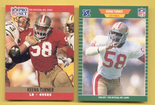 1989 & 1990 Pro Set KEENA TURNER San Francisco 49ers 2-Card Lot
