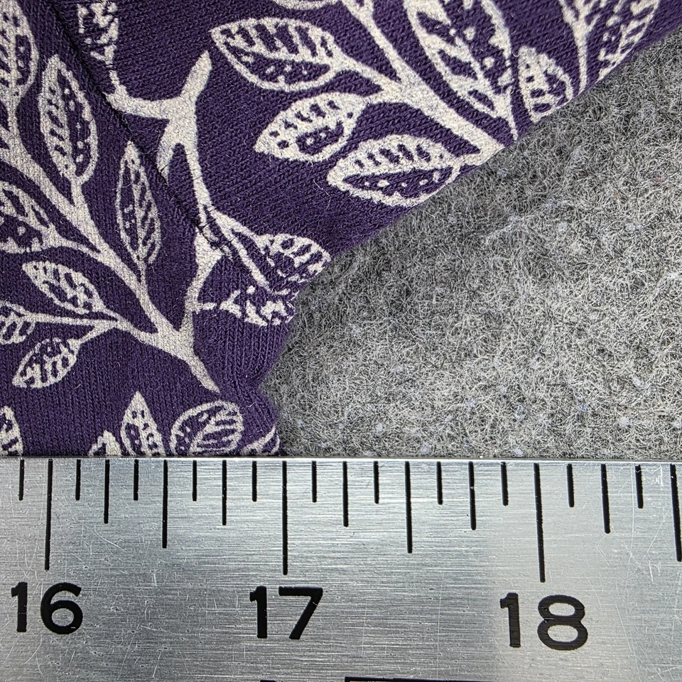 Effie's Heart Dress Womens Medium Purple Leaf Print Long Sleeve Fit & Flare - Image 3 of 4