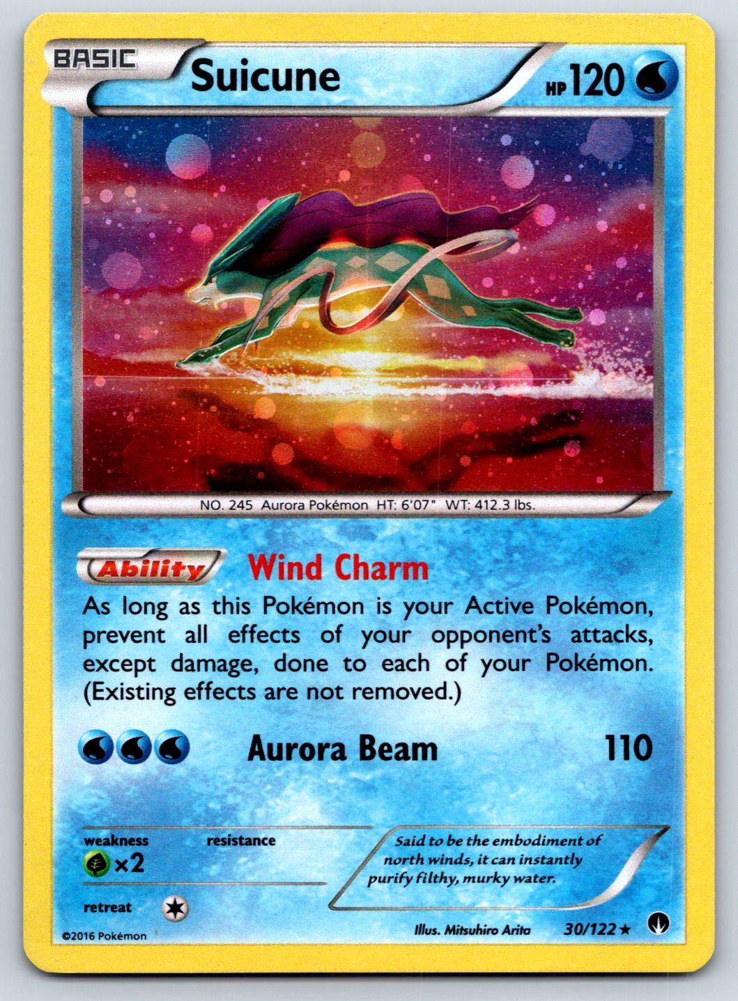 Suicune (Cosmos Holo) BREAKpoint 30/122 Rare Pokemon Card LP