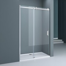 Shower Enclosure Frameless Sliding Glass Door Space Saving & Tray 1000-1500mm
